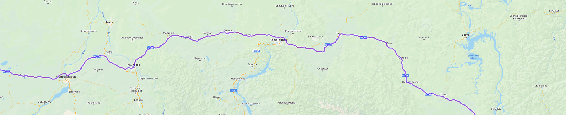 Доставка грузов из Ребрихи - карта транспортной логистики